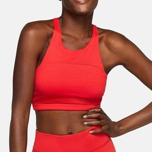 Outdoor Voices Red Tech Sweat Crop - Sports Bra